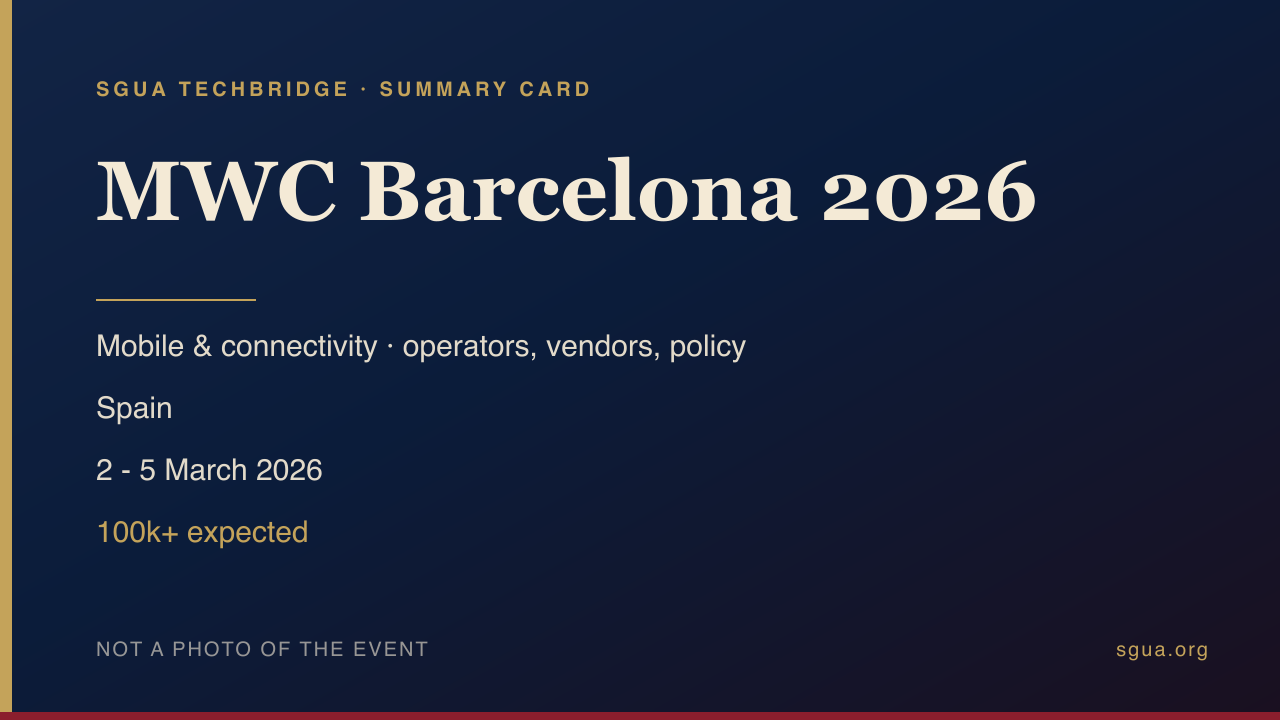 MWC Barcelona 2026 概要卡:主题、国家、日期与规模——非活动照片